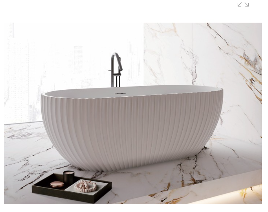KHEUB CLARENCE 1500 MATTE WHITE FREESTANDING BATH WITH OVERFLOW