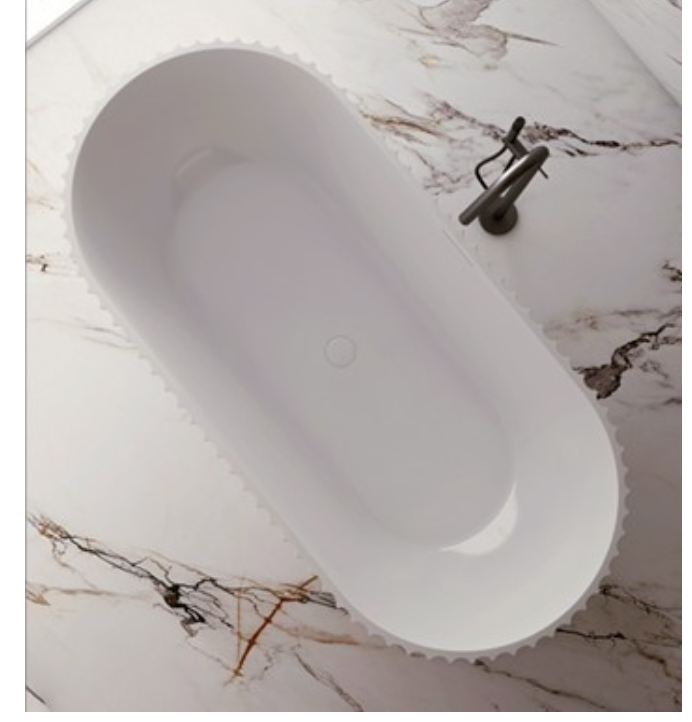 KHEUB CLARENCE 1500 MATTE WHITE FREESTANDING BATH WITH OVERFLOW