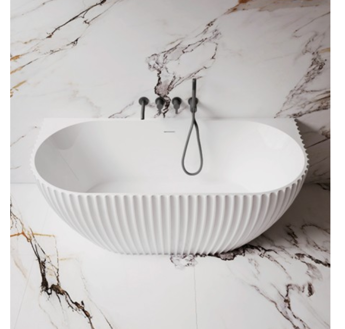 KHEUB CLARENCE 1700 MATTE WHITE BTW WITH OVERFLOW BATH