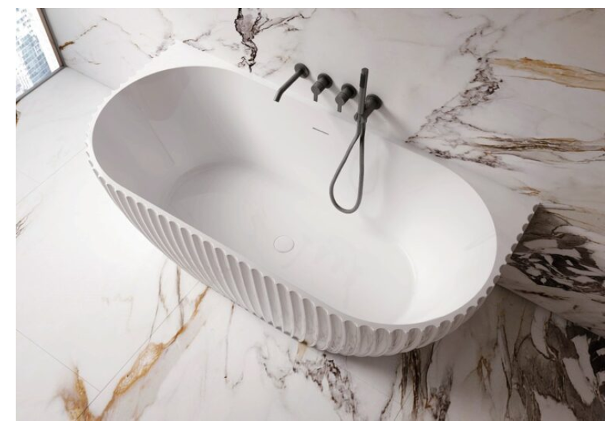 KHEUB CLARENCE 1700 MATTE WHITE BTW WITH OVERFLOW BATH