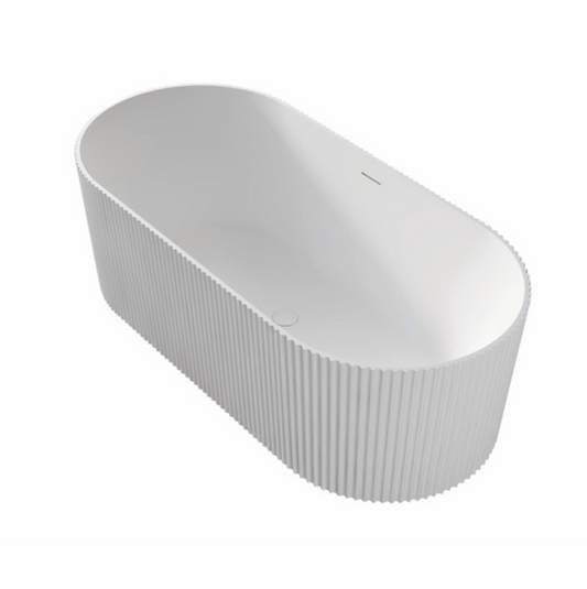 V GROOVE OVAL 1700 GLOSS WHITE WITH OVERFLOW BATH