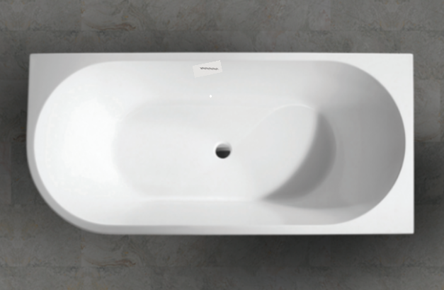 KHEUB LUXE 1500 RIGHT HAND GLOSS WHITE WITH OVERFLOW BATH