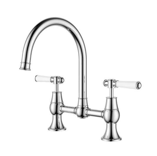 Victorian Bridge Kitchen Tap Set - Available in 4 Colours
