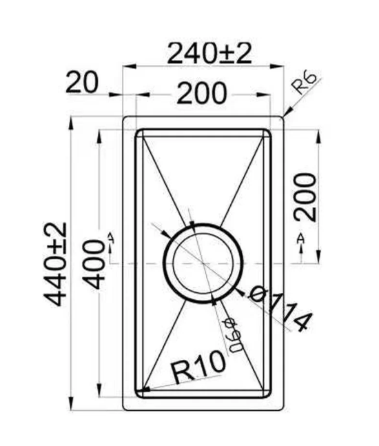 240*440*230mm Stainless Sink