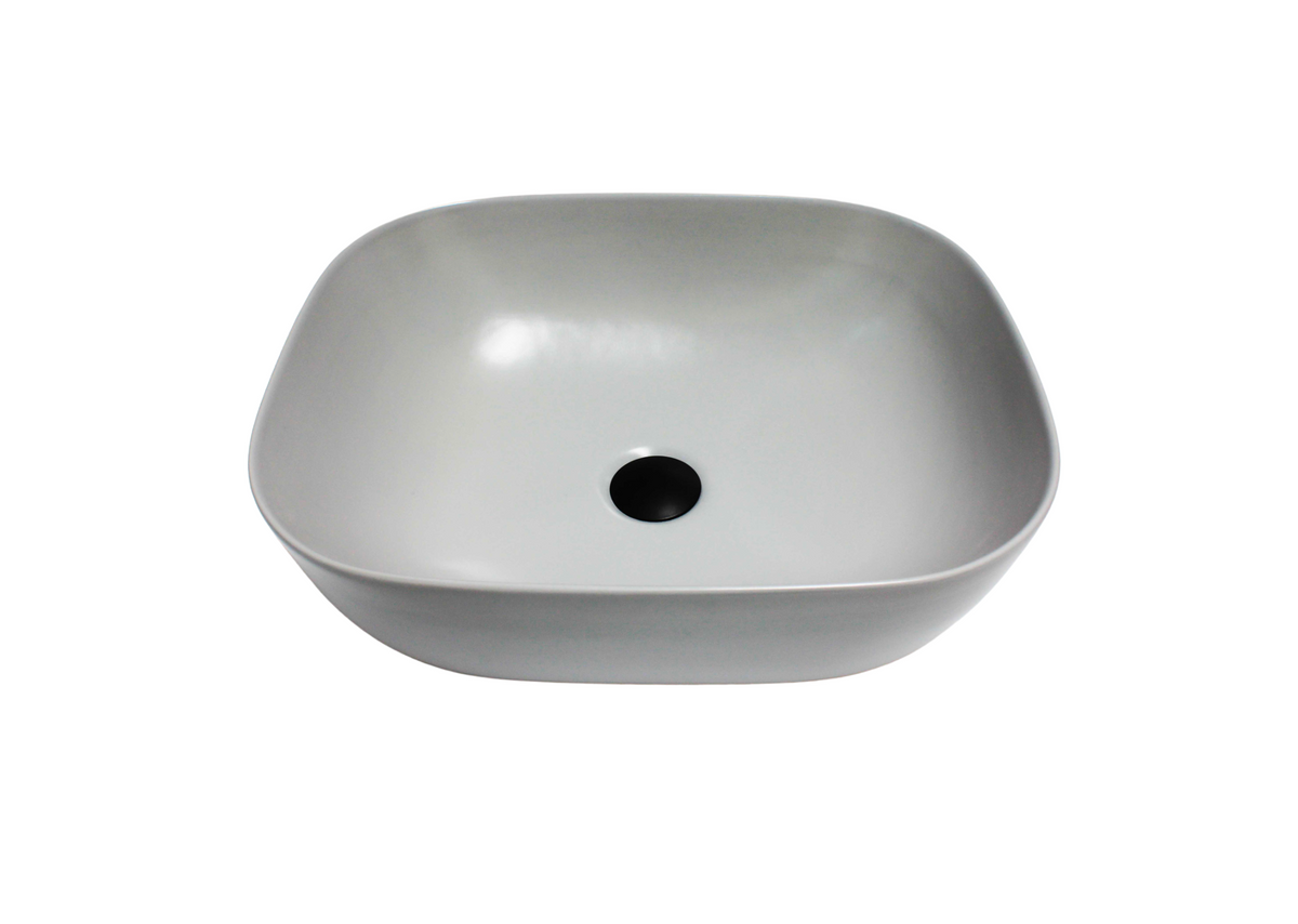 490*390*145 FEATHER EDGE LIGHT GREY MATTE RECTANGLE CURVE BASIN