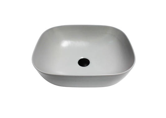 490*390*145 FEATHER EDGE LIGHT GREY MATTE RECTANGLE CURVE BASIN