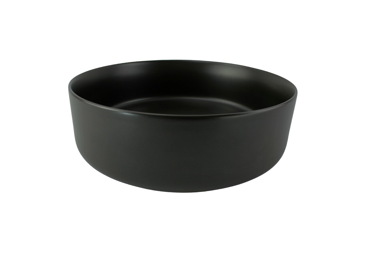 365*365*125 KHEUB FEATHER EDGE BLACK MATTE ROUND BASIN
