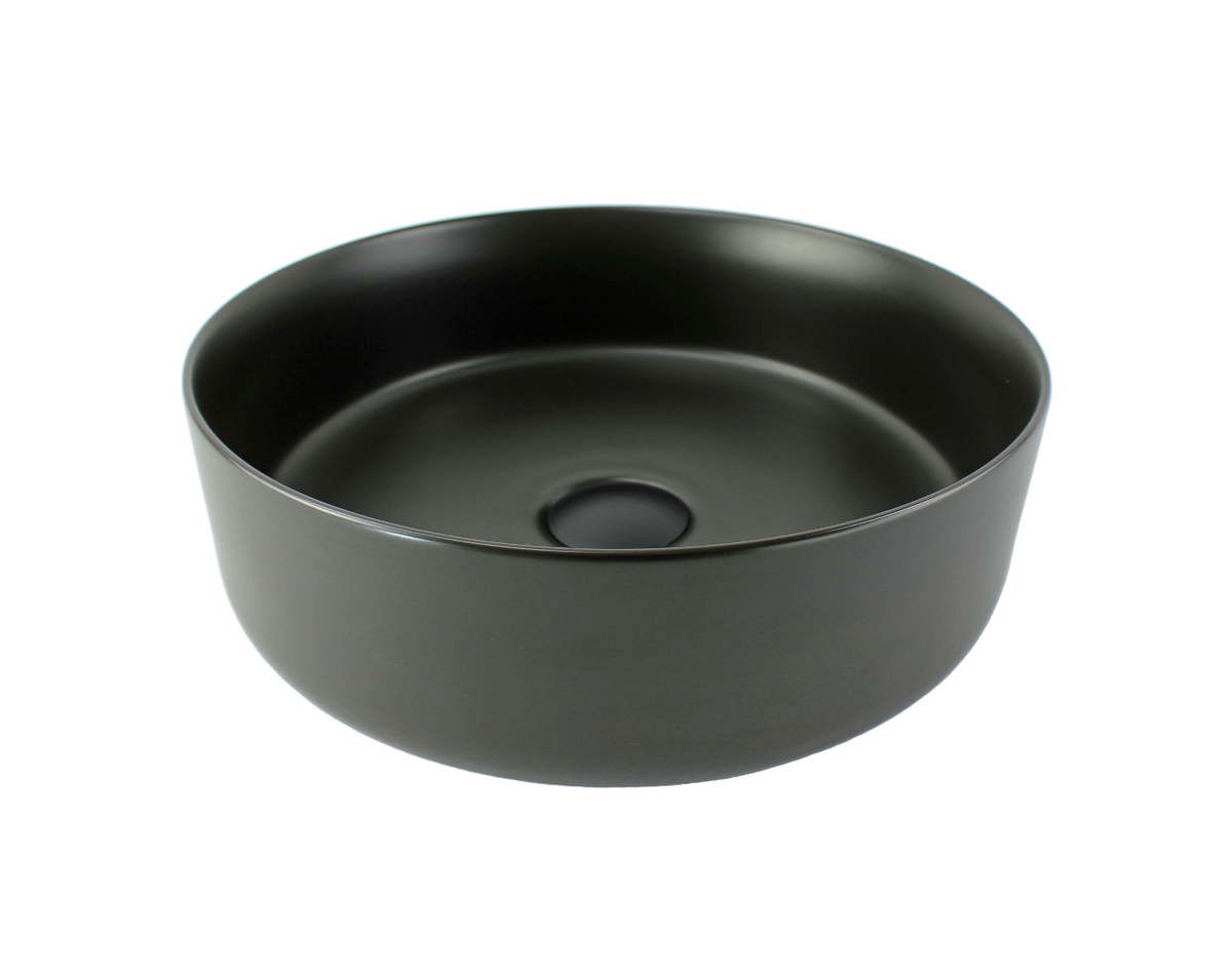 400*400*125 KHEUB FEATHER EDGE BLACK MATTE ROUND BASIN