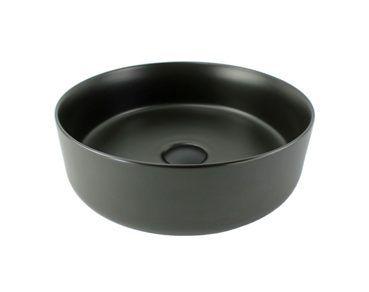 400*400*125 KHEUB FEATHER EDGE BLACK MATTE ROUND BASIN