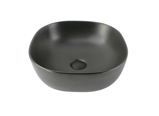 425*425*145 KHEUB FEATHER EDGE BLACK MATTE SQUARE CURVE BASIN