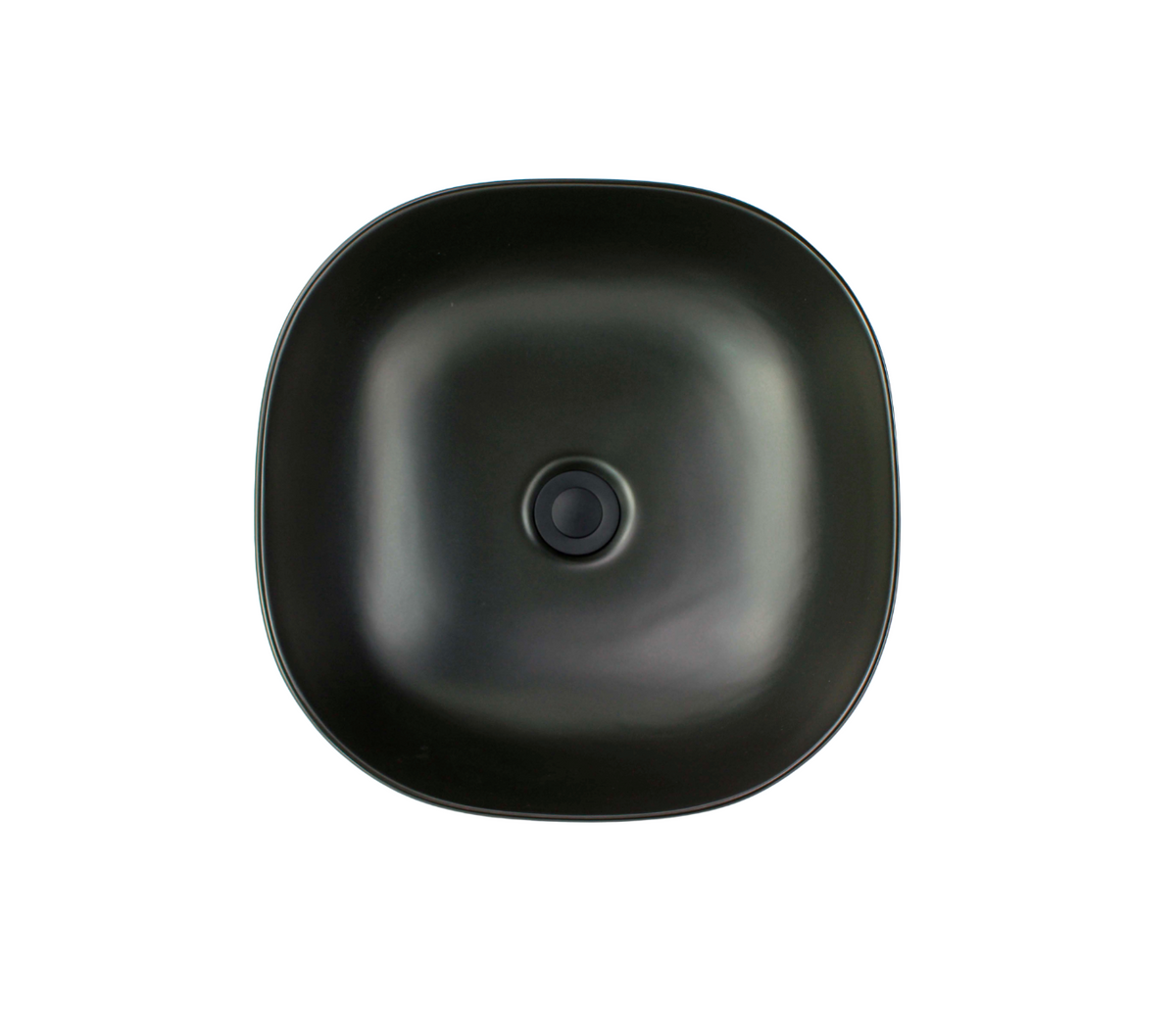 425*425*145 KHEUB FEATHER EDGE BLACK MATTE SQUARE CURVE BASIN