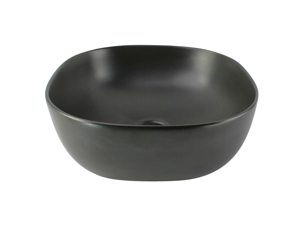 425*425*145 KHEUB FEATHER EDGE BLACK MATTE SQUARE CURVE BASIN