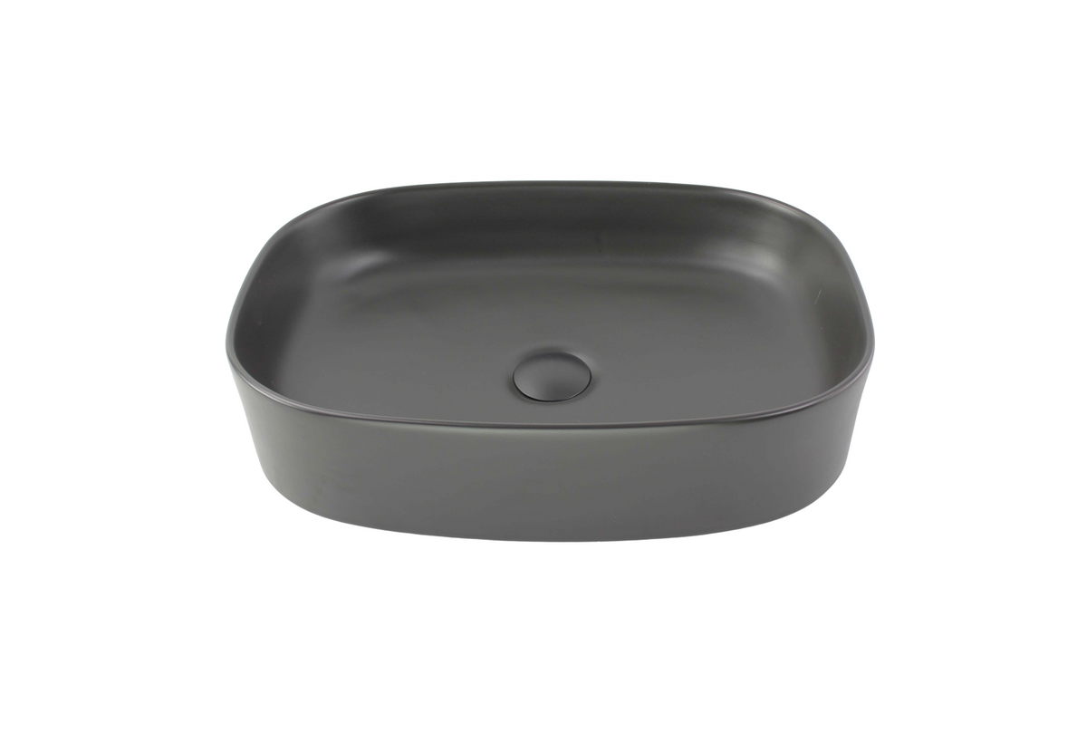 510*370*120 SQUARE CURVED RECTANGULAR BLACK MATTE BASIN
