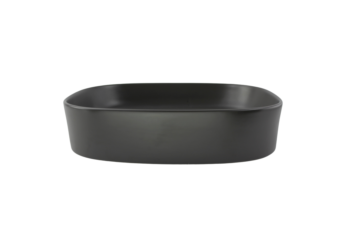 510*370*120 SQUARE CURVED RECTANGULAR BLACK MATTE BASIN