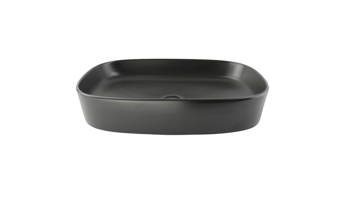 610*375*120 SQUARE CURVED MATTE BLACK LARGE RECTANGULAR BASIN