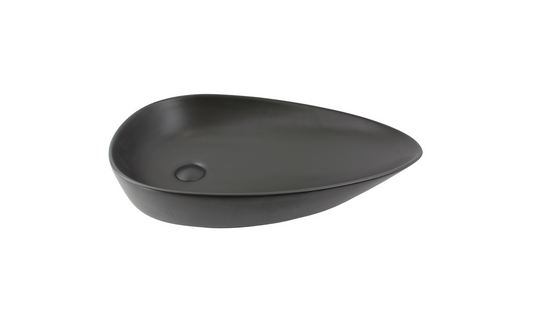 650*390*135 TEAR DROP CURVED MATTE BLACK BASIN