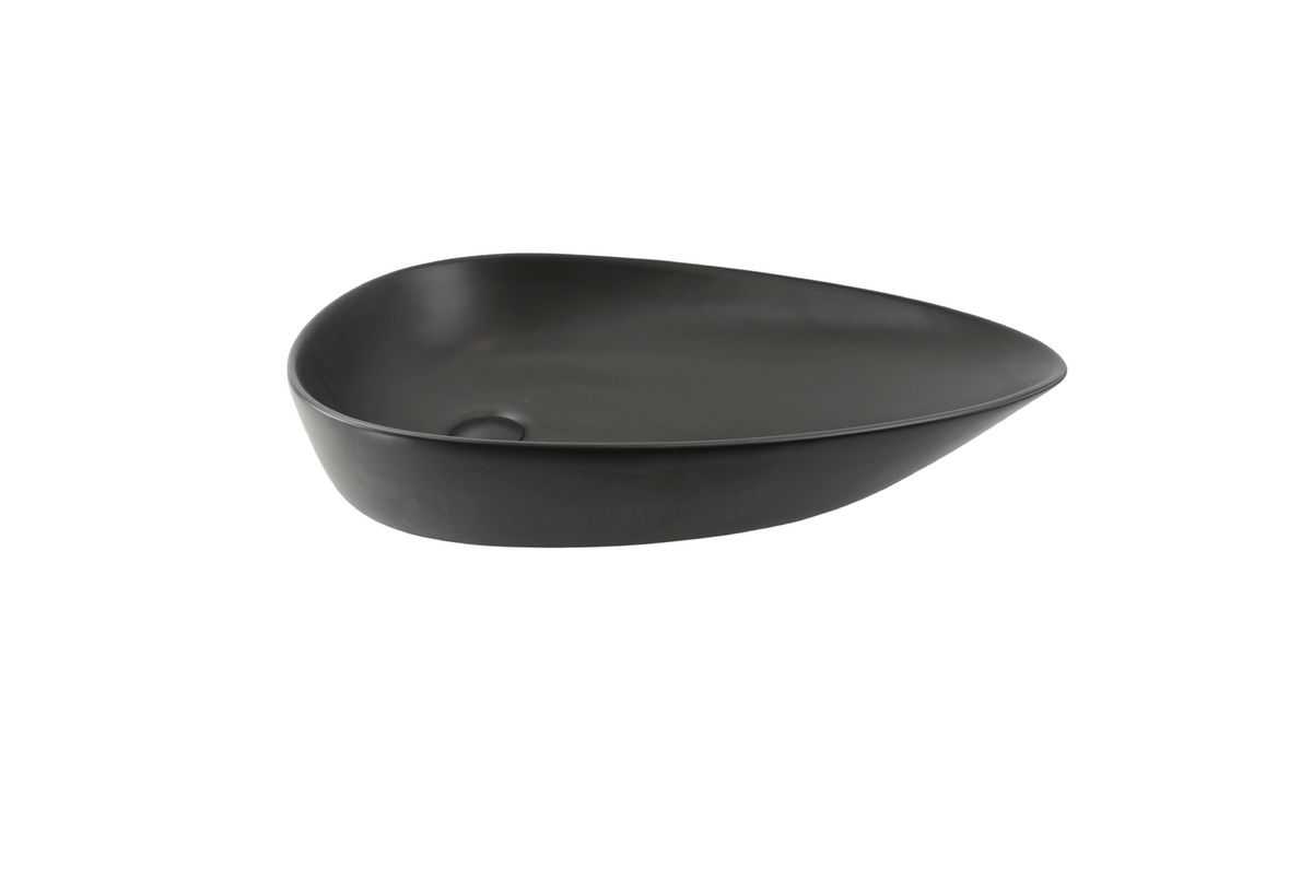 650*390*135 TEAR DROP CURVED MATTE BLACK BASIN