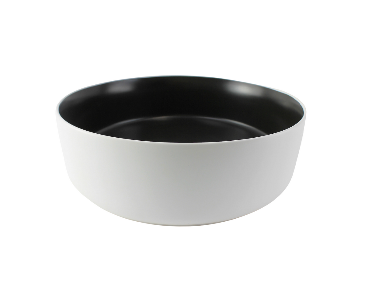 355*355*120 FEATHER EDGE BLACK WHITE ROUND COMPACT BASIN