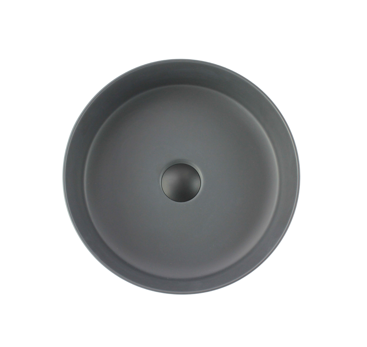 355*355*120 KHEUB FEATHER EDGE DARK GREY MATTE ROUND BASIN