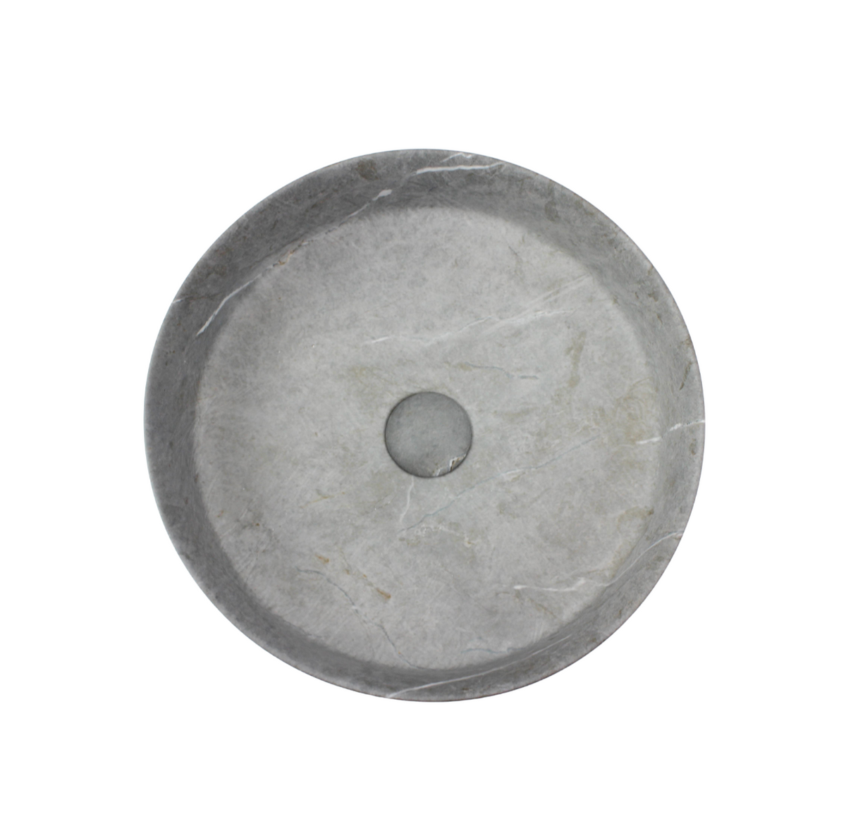 400x400x125 KHEUB FEATHER EDGE MATTE GREY VEIN ROUND COMPACT BASIN