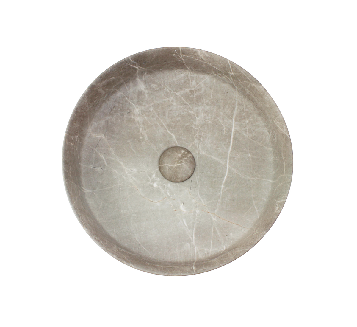 400*400*125 KHEUB FEATHER EDGE MATTE BROWN VEIN ROUND COMPACT BASIN