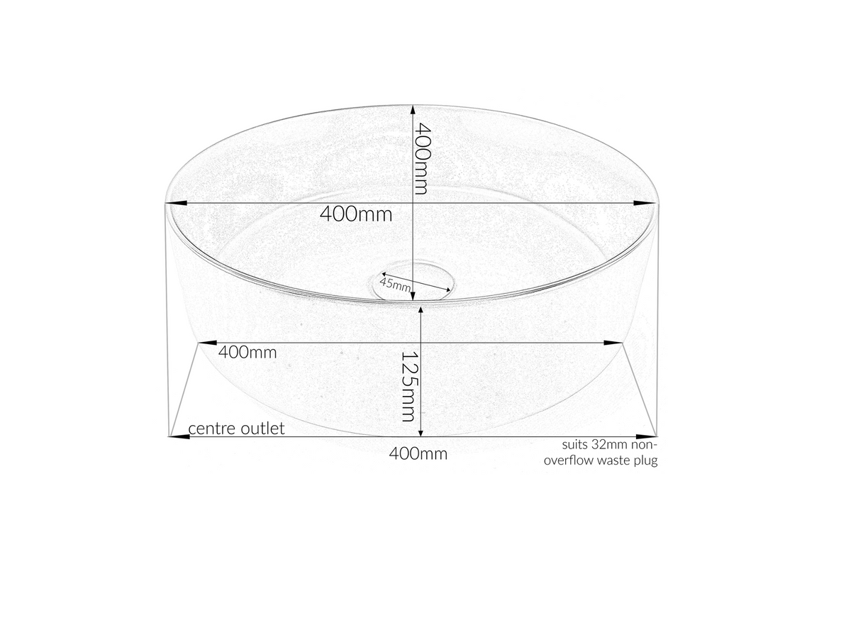400*400*125 KHEUB FEATHER EDGE MATTE BROWN VEIN ROUND COMPACT BASIN