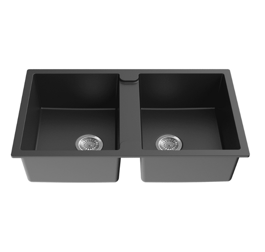 Quartz Top-mount Kitchen Sink 860*500*216mm Matte Black