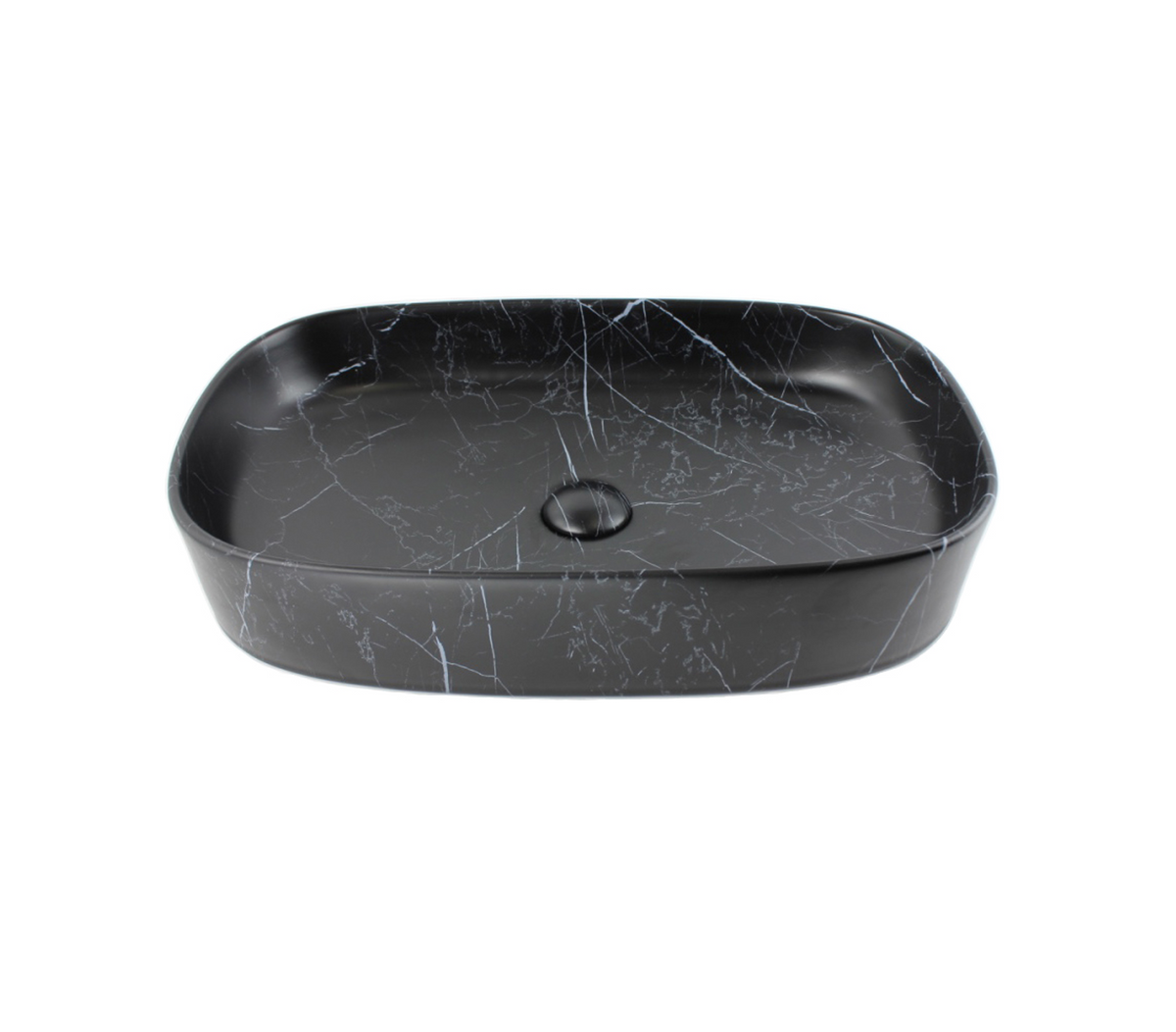 610*375*120 SQUARE CURVED RECTANGULAR MATTE BLACK VEIN LARGE BASIN