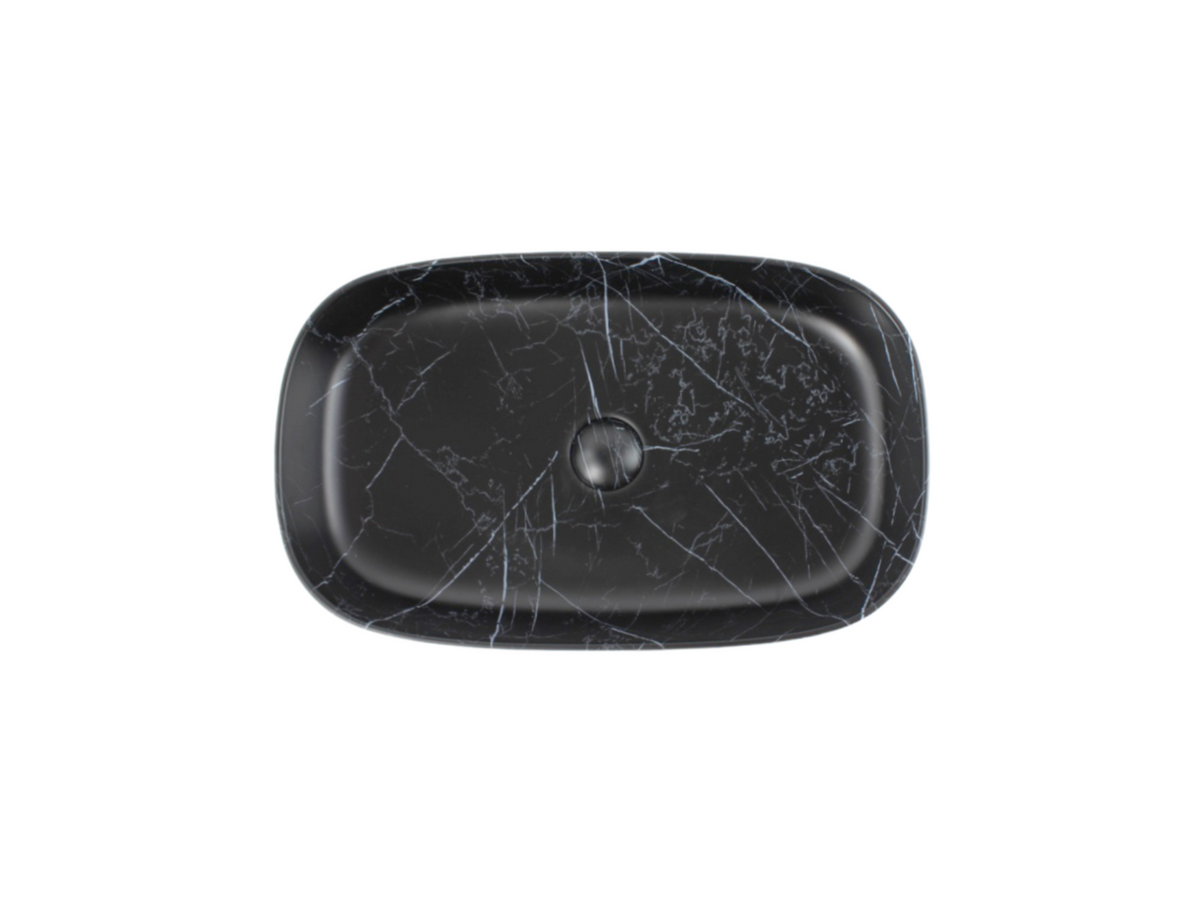 610*375*120 SQUARE CURVED RECTANGULAR MATTE BLACK VEIN LARGE BASIN