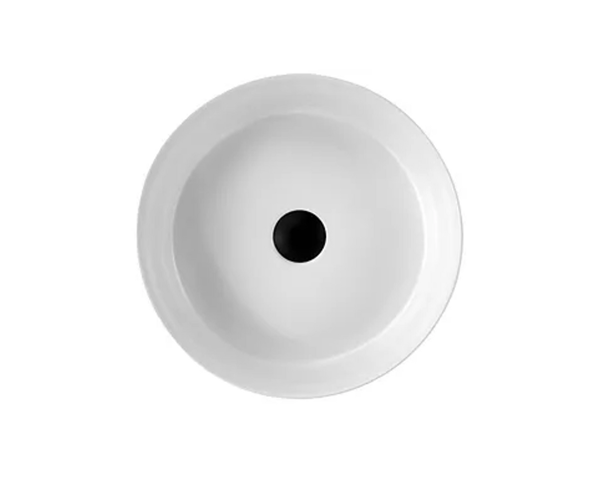 365*365*125 KHEUB FEATHER EDGE WHITE MATTE ROUND BASIN