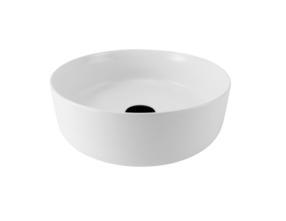 365*365*125 KHEUB FEATHER EDGE WHITE MATTE ROUND BASIN