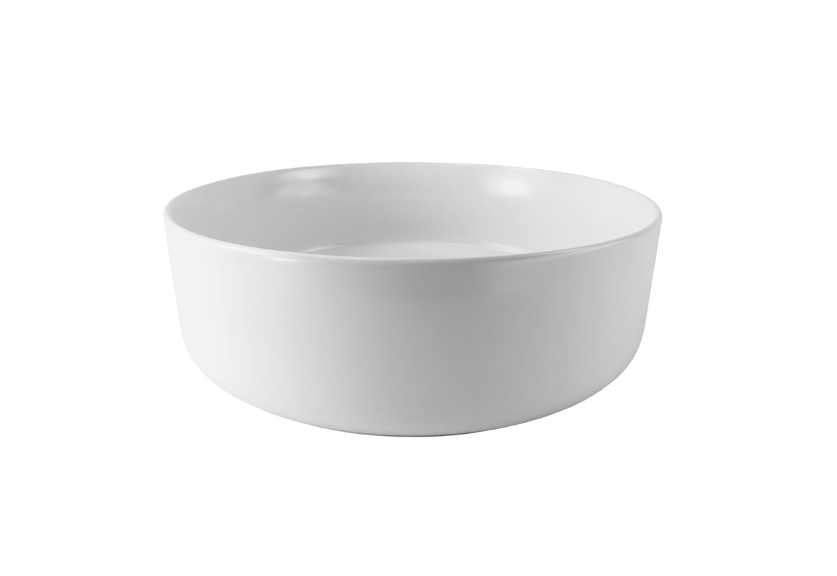 365*365*125 KHEUB FEATHER EDGE WHITE MATTE ROUND BASIN