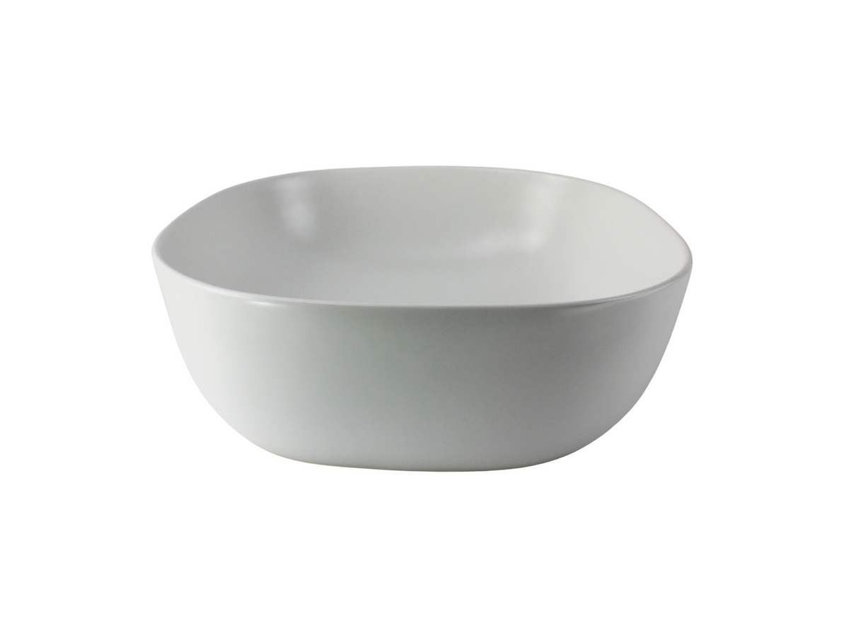 425*425*145 KHEUB FEATHER EDGE MATTE WHITE SQUARE CURVE BASIN