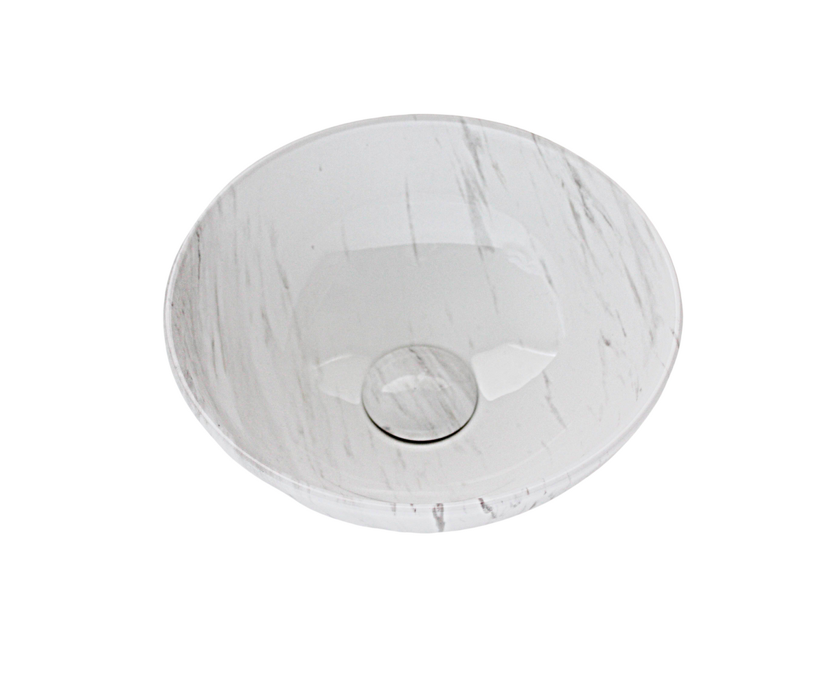 280*280*130 ROUND COMPACT CARRARA GLOSS BASIN