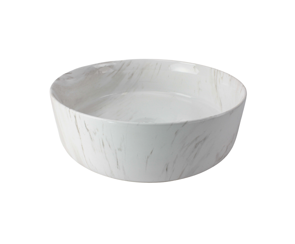 365*365*125 FEATHER EDGE CARRARA GLOSS MARBLE ROUND BASIN