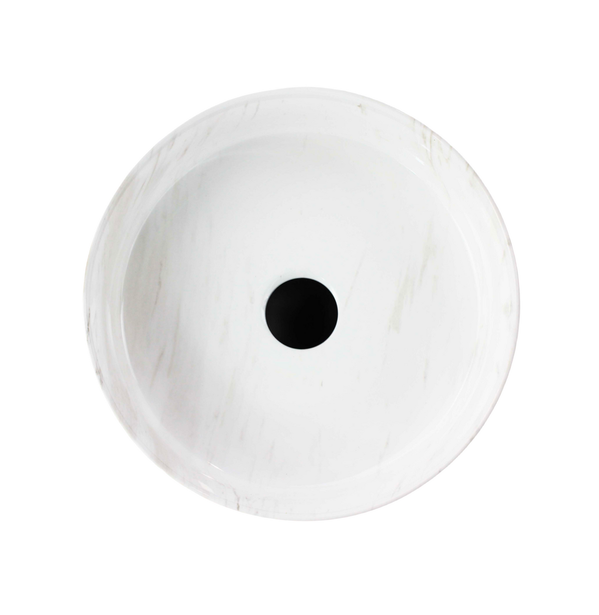 365*365*125 FEATHER EDGE CARRARA GLOSS MARBLE ROUND BASIN