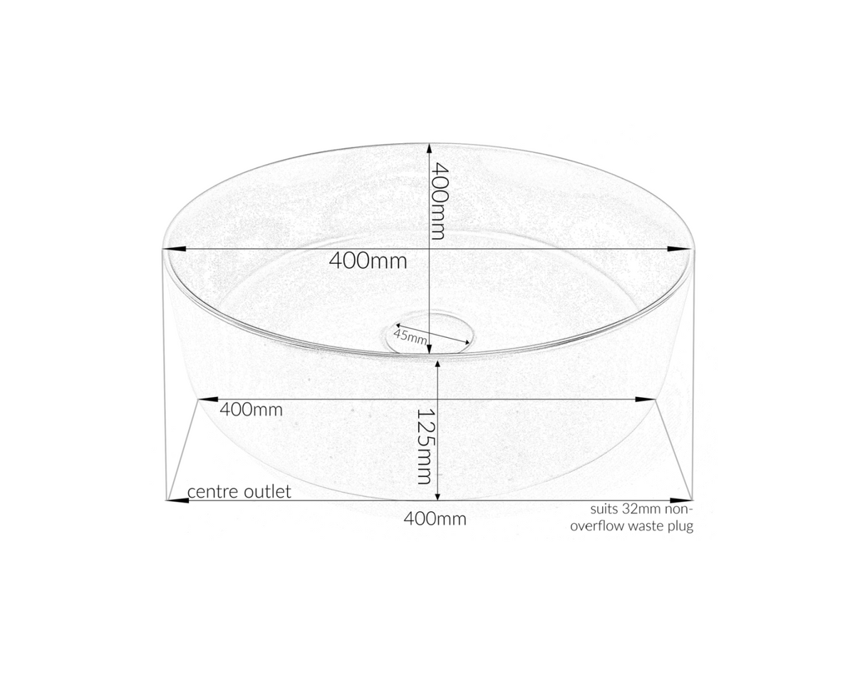 400*400*125 KHEUB FEATHER EDGE CARRARA GLOSS MARBLE ROUND BASIN
