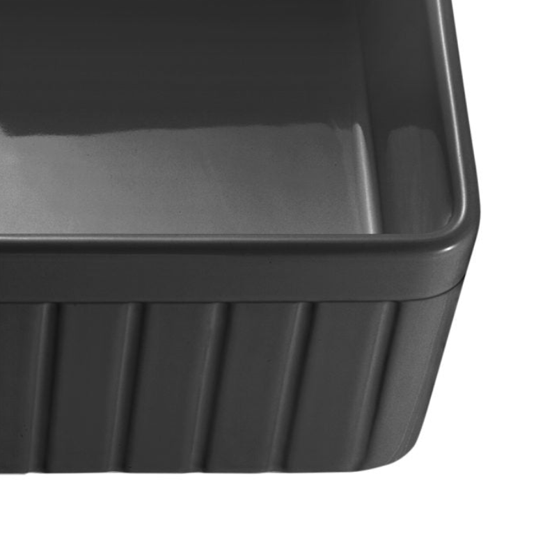 Fireclay farmhouse single sink 838*456*252mm Fluted and flat reversible - Available in 2 Colours