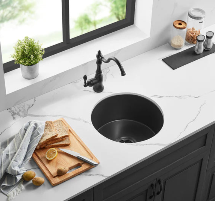 Fireclay Round Insert/Undermount Sink 470*228mm - Available in 2 Colours