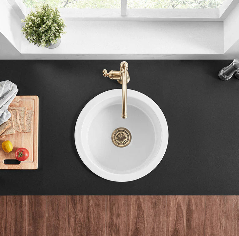 Fireclay Round Insert/Undermount Sink 470*228mm - Available in 2 Colours