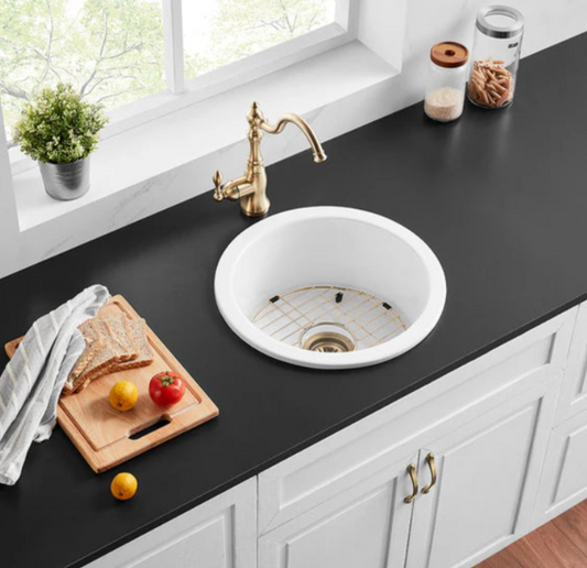 Fireclay Round Insert/Undermount Sink 470*228mm - Available in 2 Colours
