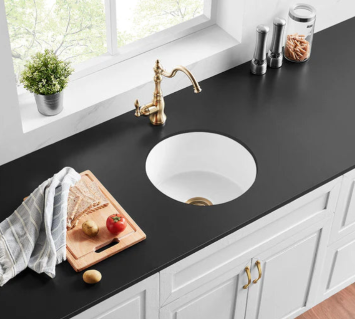 Fireclay Round Insert/Undermount Sink 470*228mm - Available in 2 Colours