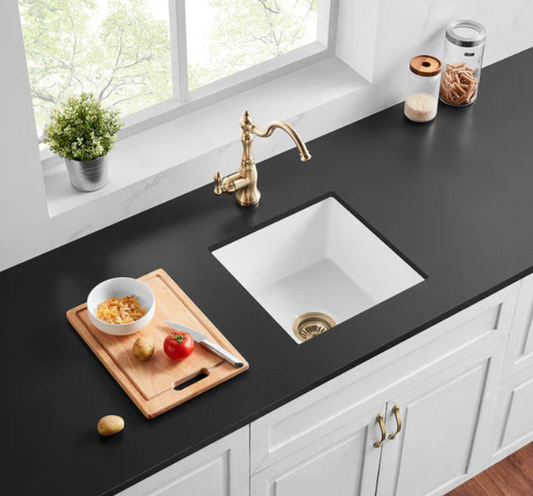 Fireclay Square Insert/Undermount Sink 457*457*228mm - Available in 2 Colours