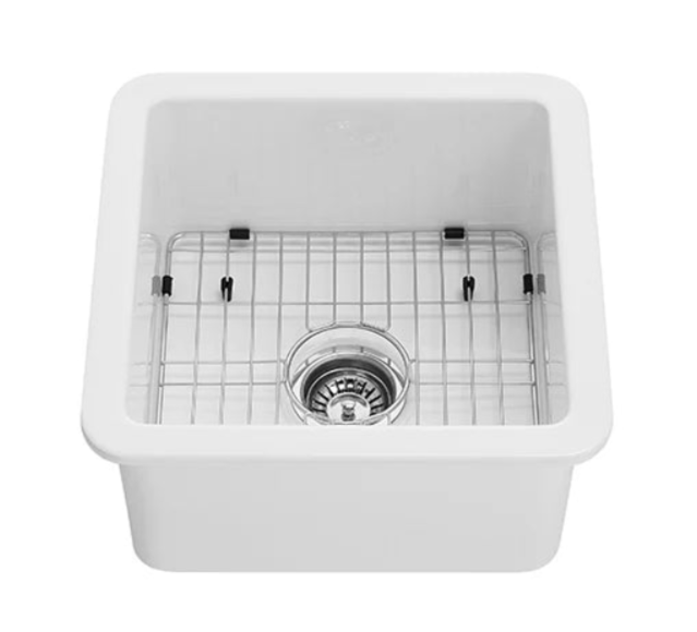 Fireclay Square Insert/Undermount Sink 457*457*228mm - Available in 2 Colours