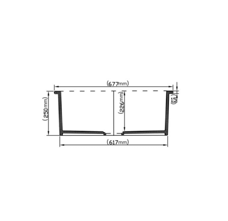 Fireclay Square Insert/Undermount Sink 677*470*282mm - Available in 2 Colours