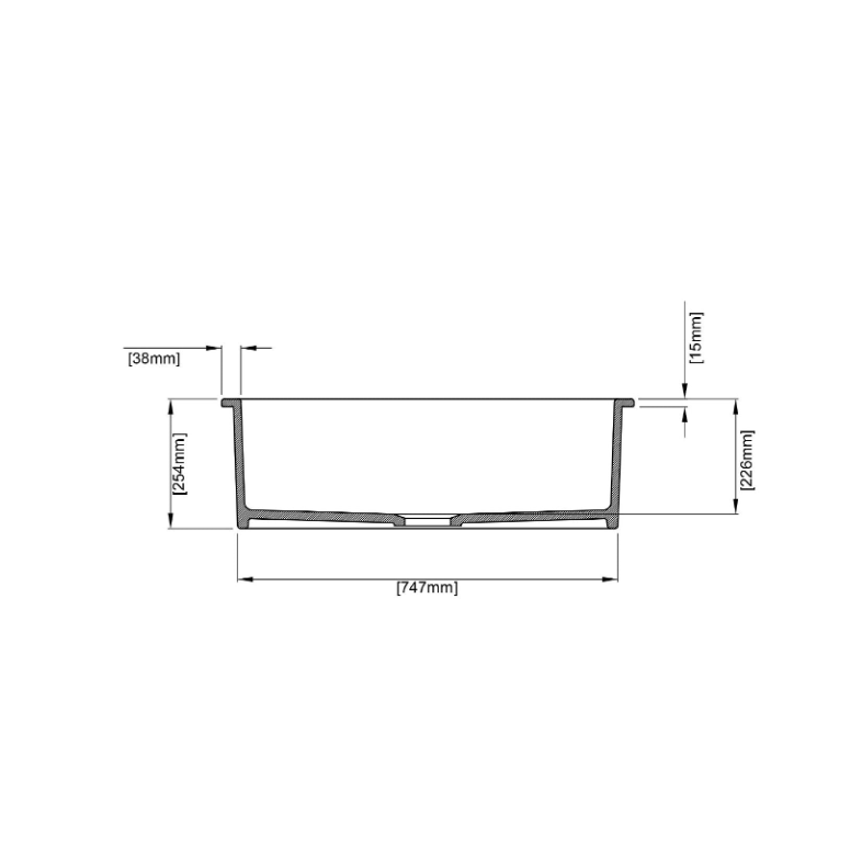 Fireclay Square Insert/Undermount Sink 810*480*255mm - Available in 2 Colours