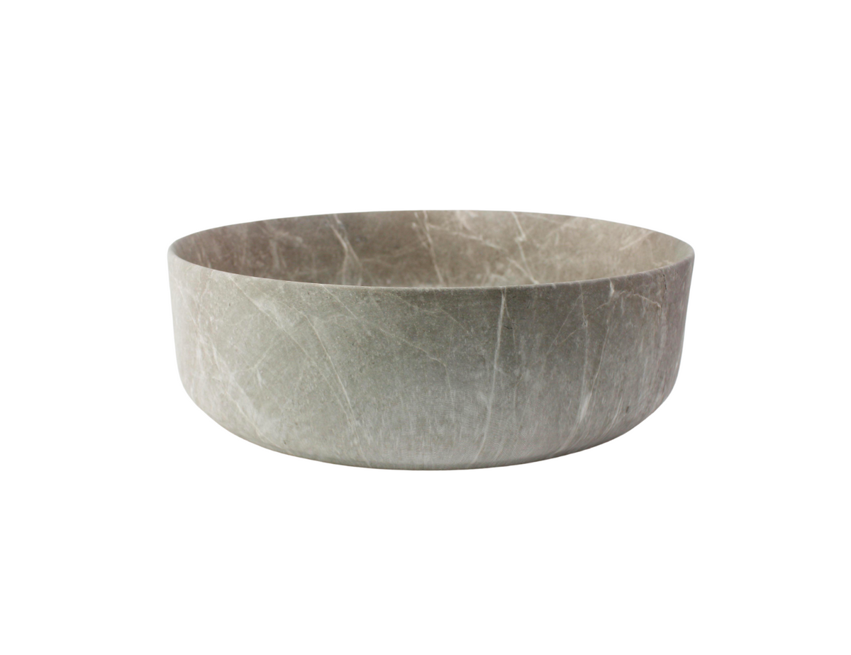 400*400*125 KHEUB FEATHER EDGE MATTE BROWN VEIN ROUND COMPACT BASIN