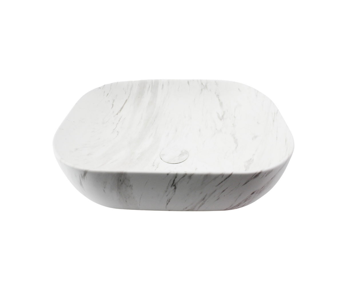 505*405*145 KHEUB FEATHER EDGE MATTE CARRARA RECTANGLE CURVE LARGE CERAMIC BASIN