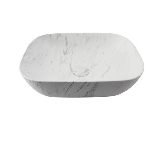 455*325*135 KHEUB MATTE CARRARA RECTANGLE COMPACT CERAMIC BASIN