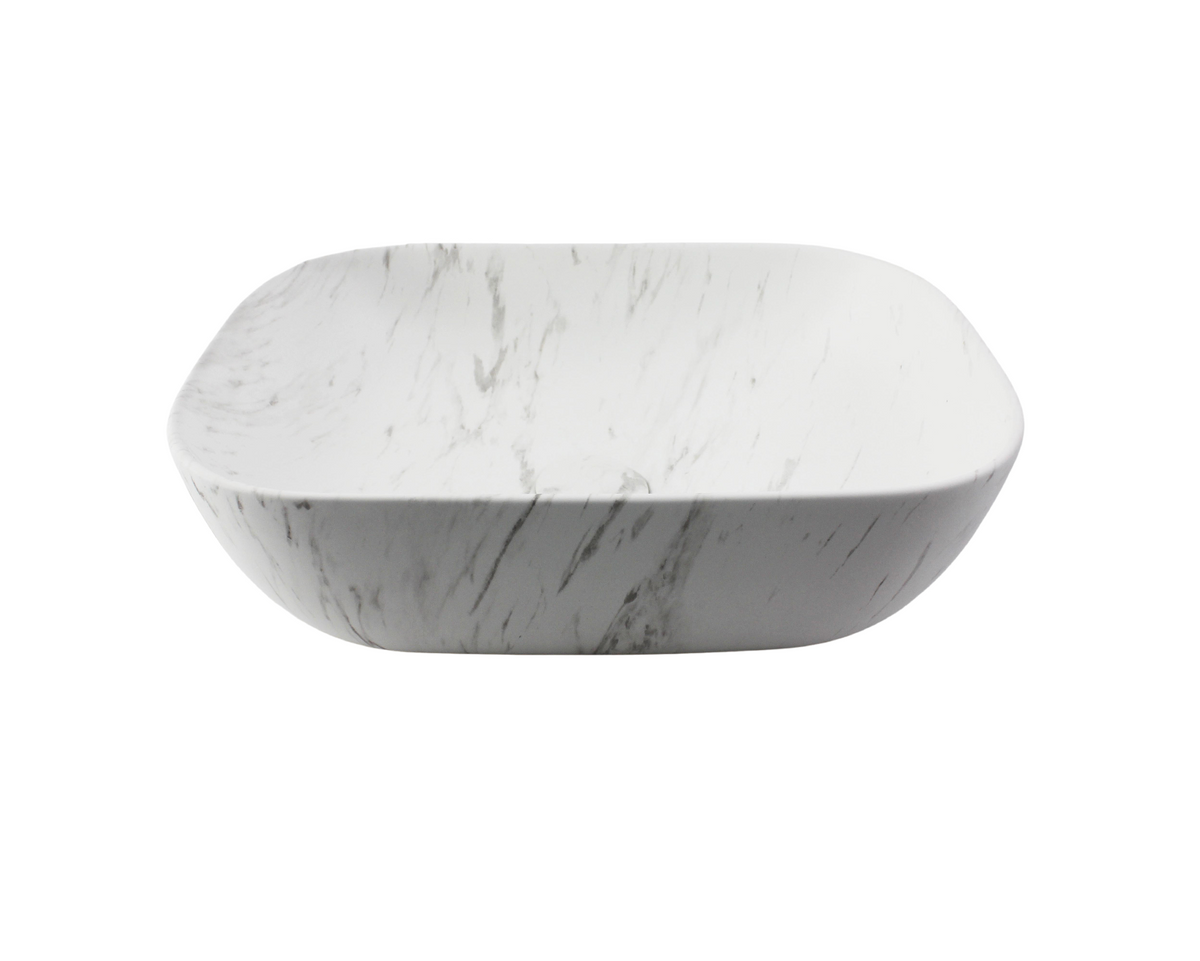 455*325*135 KHEUB MATTE CARRARA RECTANGLE COMPACT CERAMIC BASIN
